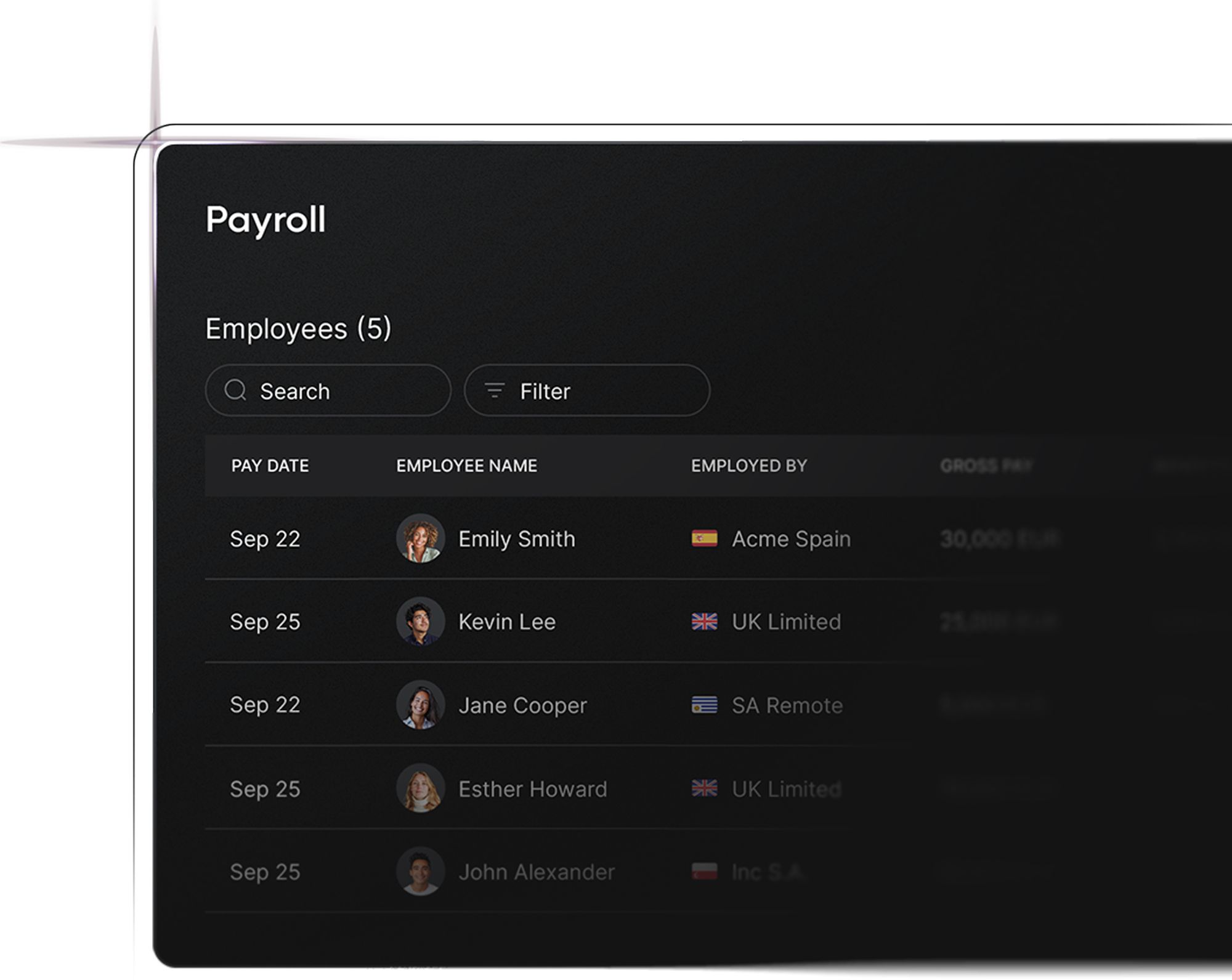 Global HR platform processing accurate payroll for employees in multiple countries.